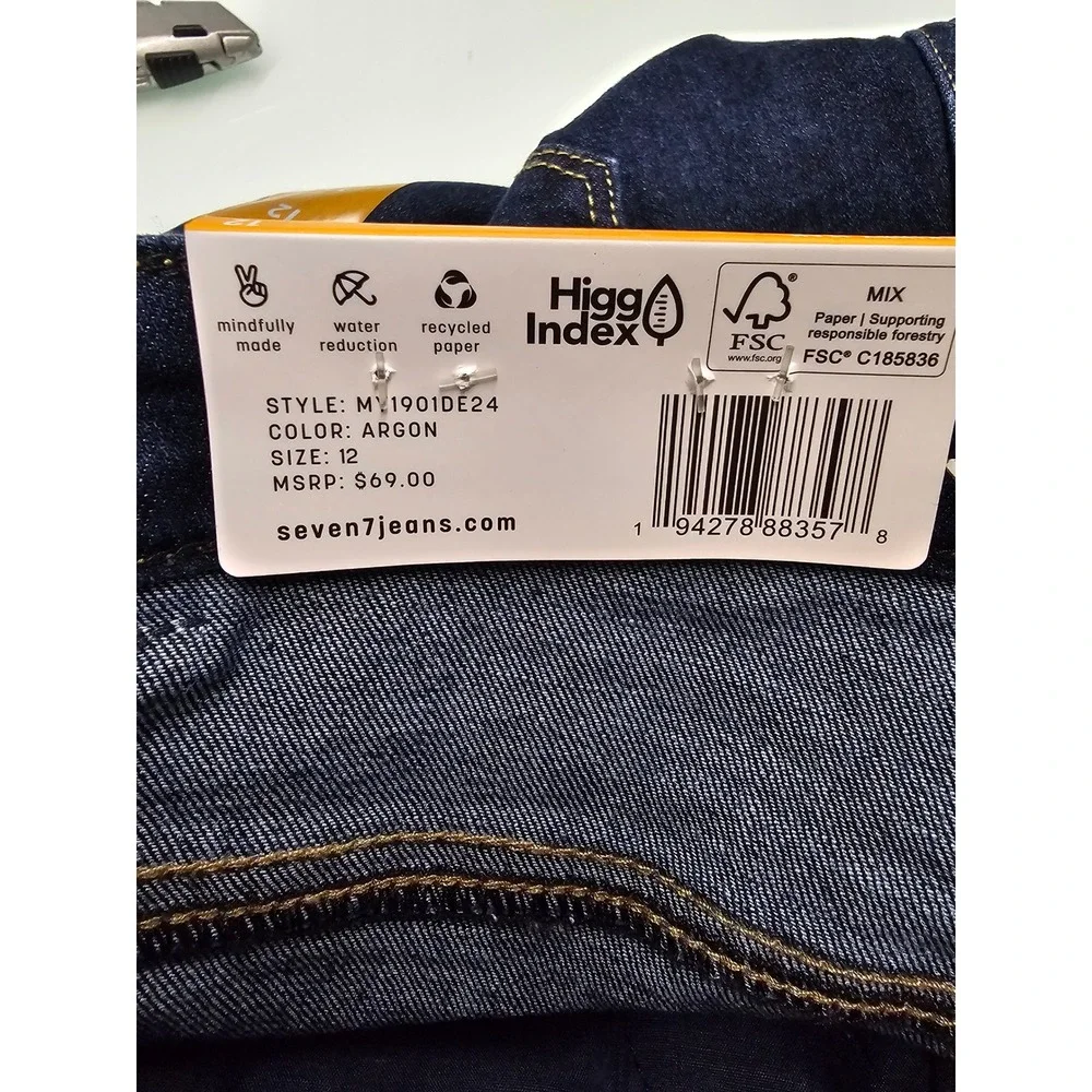 Seven7 Womens Skinny High Rise Jeans Blue Cotton Blend Casual Size 12